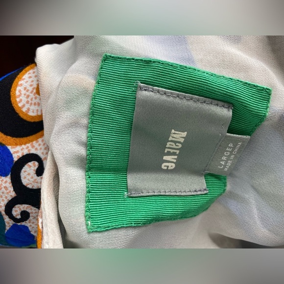 Maeve Blue and Green Mini Sundress V-Neck Resort Wear - Picture 7 of 9